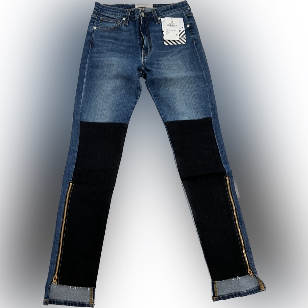 NWT Sandrine Rose Jeans X Free People | Indigo Light Washed Zipper Jeans -1